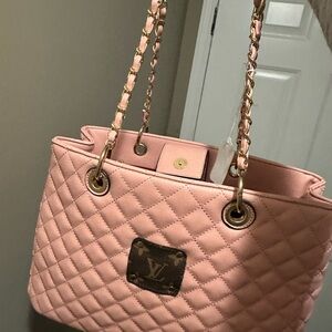 Pink Quilted Women's Bag & matching wallet